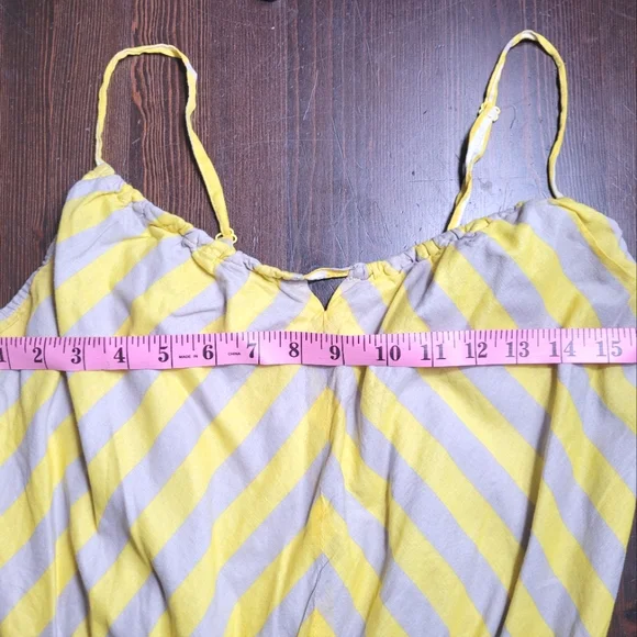 Anthropologie Lilka Yellow and Gray Striped Maxi Dress Medium - Picture 9 of 9